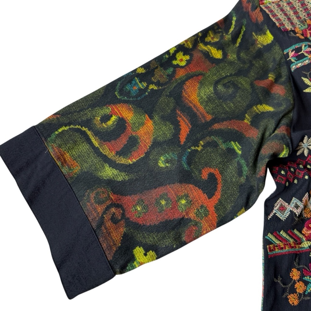 JOHN MARK Embroidered‎ Patchwork Boho Kimono Jack… - image 7